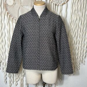 Eileen Fisher Zip Front Cotton Blend Jacket Size XS